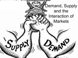 Demand, Supply and the Interaction of Markets