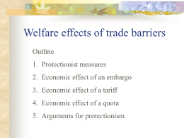Welfare effects of trade barriers