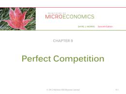 EC1110 -Perfect Competition