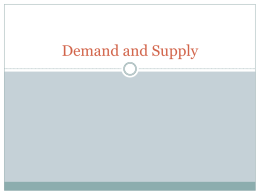 Demand and Supply - GillmonBusinessStudies