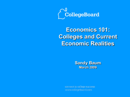 Colleges and Current Economics Realities