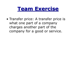 Transfer pricing exercise