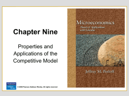 Ch9 - Properties and Applications of the Competitive Model