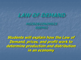Law of Demand - MsDozierSocialStudies