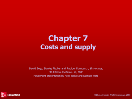 Chapter 8 Developing the theory of supply