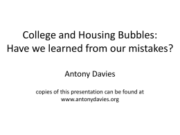 College Loans and Housing Bubbles: What Have