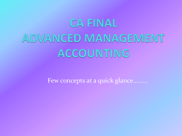 CA FINAL ADVANCED MANAGEMENT ACCOUNTING
