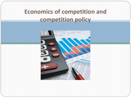 Economics of competition and competition policy