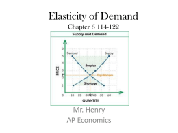 Elasticity of Deman Chapter 4 Section 3