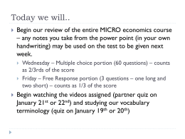Microeconomics Review