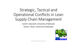 Strategic, Tactical and Operational Conflicts in Lean