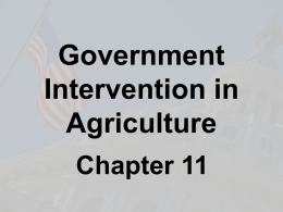 Ch. 11: Govt. Intervention in Agriculture