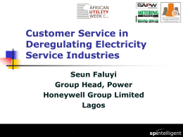 Customer Service in Deregulating Electricity Service