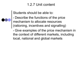 Topic 1.2.7 price mechanism student versionx