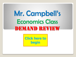 Mr. Campbell*s Economics Class Demand Review