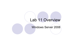 Lab 11 - WS2008 Overview