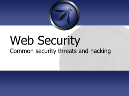 WebSecurity_Commonsecuritythreats_and_hackingx