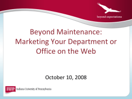 Beyond Maintenance PowerPoint