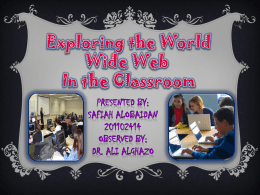Students using the Web as a tool A