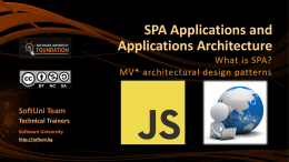 SPA Applications and Applications Architecture