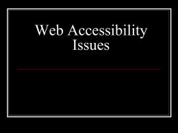 Web Accessibility issues