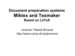 Document preparation systems - School of Computing