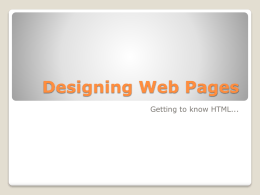 Designing Web Pages