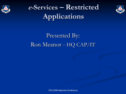 e-Services – Restricted Applications