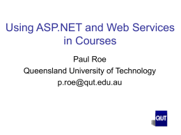 Using ASP.NET and Web Services in Courses