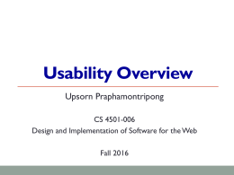 Usability Overview