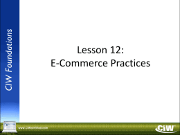 Lesson 12: E-Commerce Practices