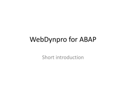 WebDynpro for ABAP