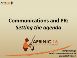 Communications and PR