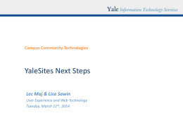 YaleSite Keynote Presentation