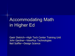 Math Accommodations - Accessing Higher Ground