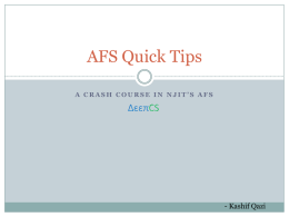 AFS Quick Tips