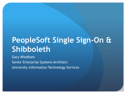 PeopleSoft Single Sign-On & Shibboleth