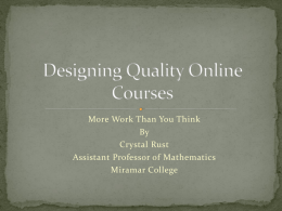 Designing Quality Online Course