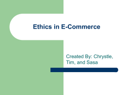 Ethics in E-Commerce - Lynchware