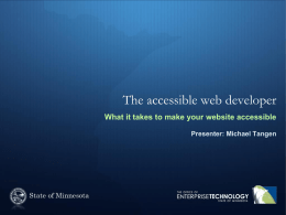 The accessible web developer - Minnesota Department of
