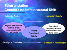 Context : An Infrastructural Shift