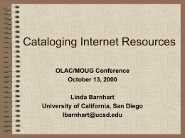 Cataloging Internet Resources