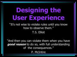 Designing the User Interface - Northern Illinois University