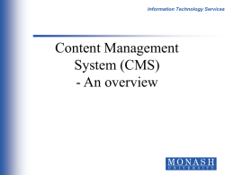 Content Management System (CMS) TWP Presentation