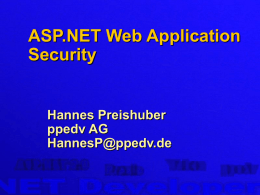 ASP.NET Web Application Security
