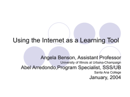 TRIO Technology Seminars: Internet as Learning Tool