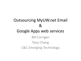 Google Apps Webservices - University of Washington