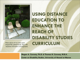 Using Distance Education to Enhance the Reach of