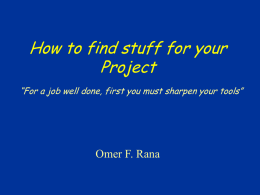 How to find stuff for your Project