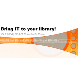 Bring IT to you library!